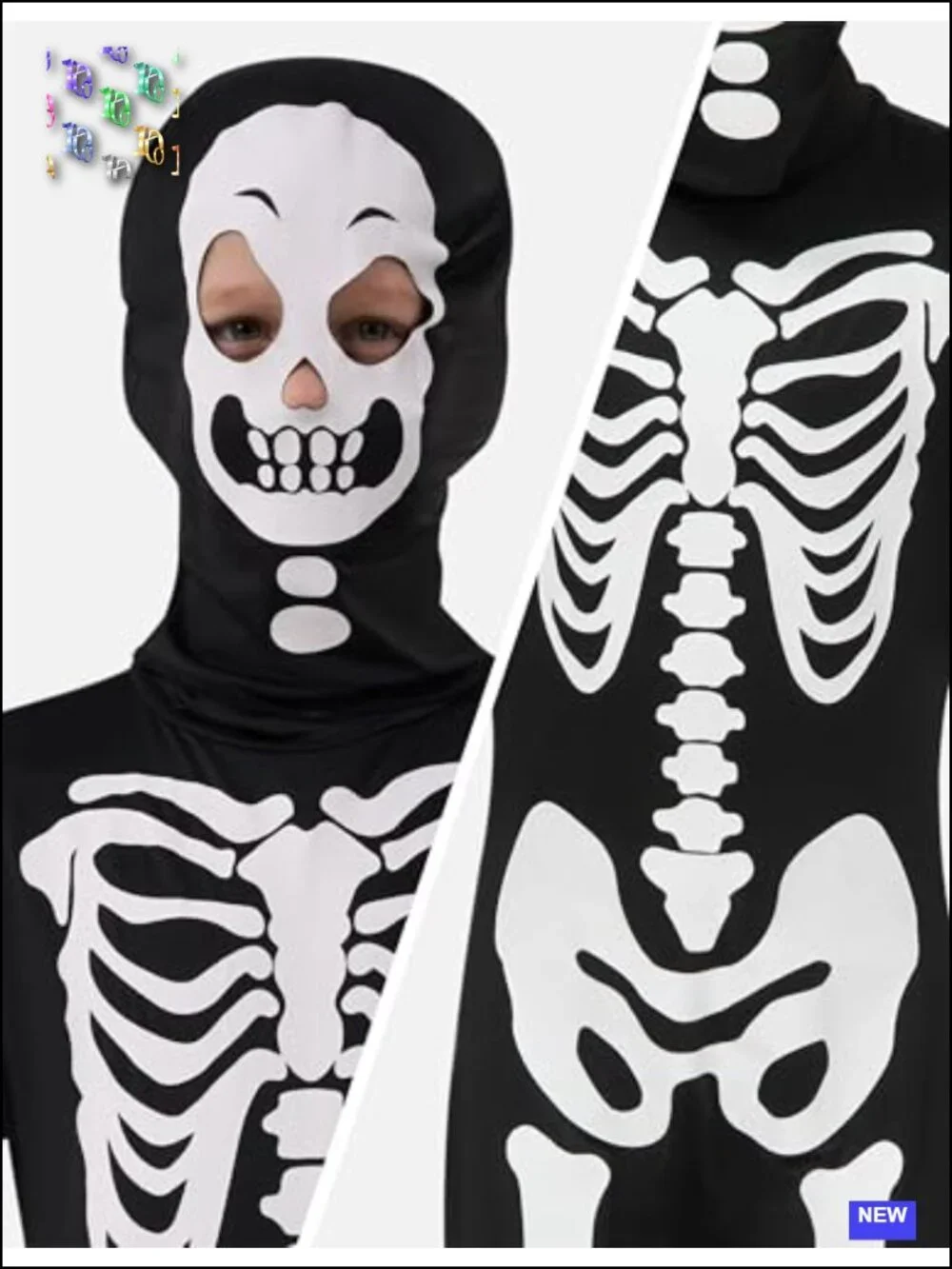 Glow in the Dark Skeleton Costume Jumpsuit for Kids Halloween